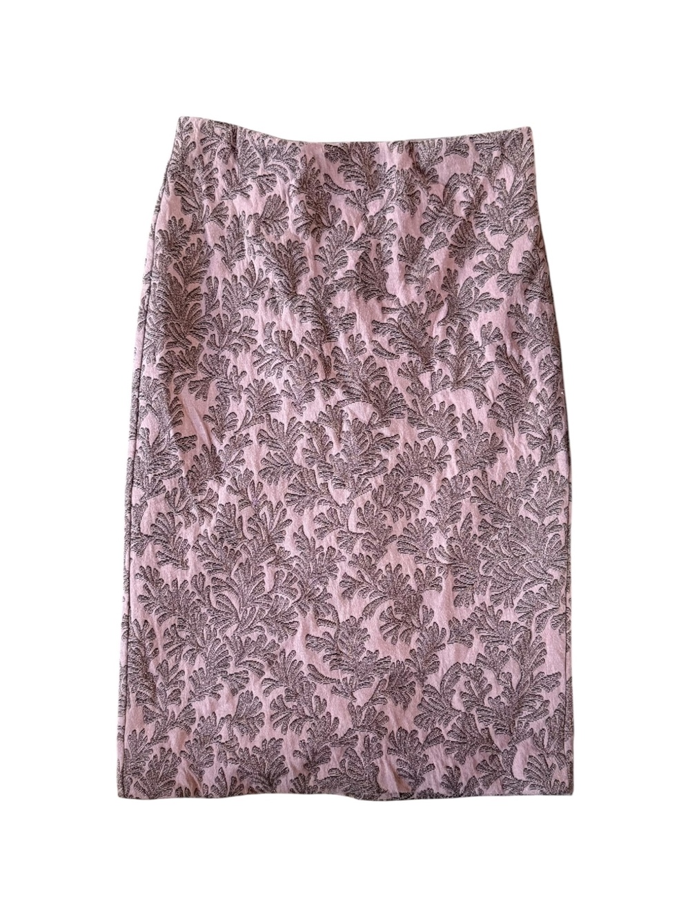 Ann Taylor Purple Metallic Floral Pencil Skirt
